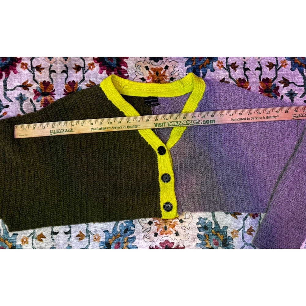 Urban Outfitters Sweater Womens Medium Cardigan Cropped Puff Sleeve Oversized - Picture 6 of 8